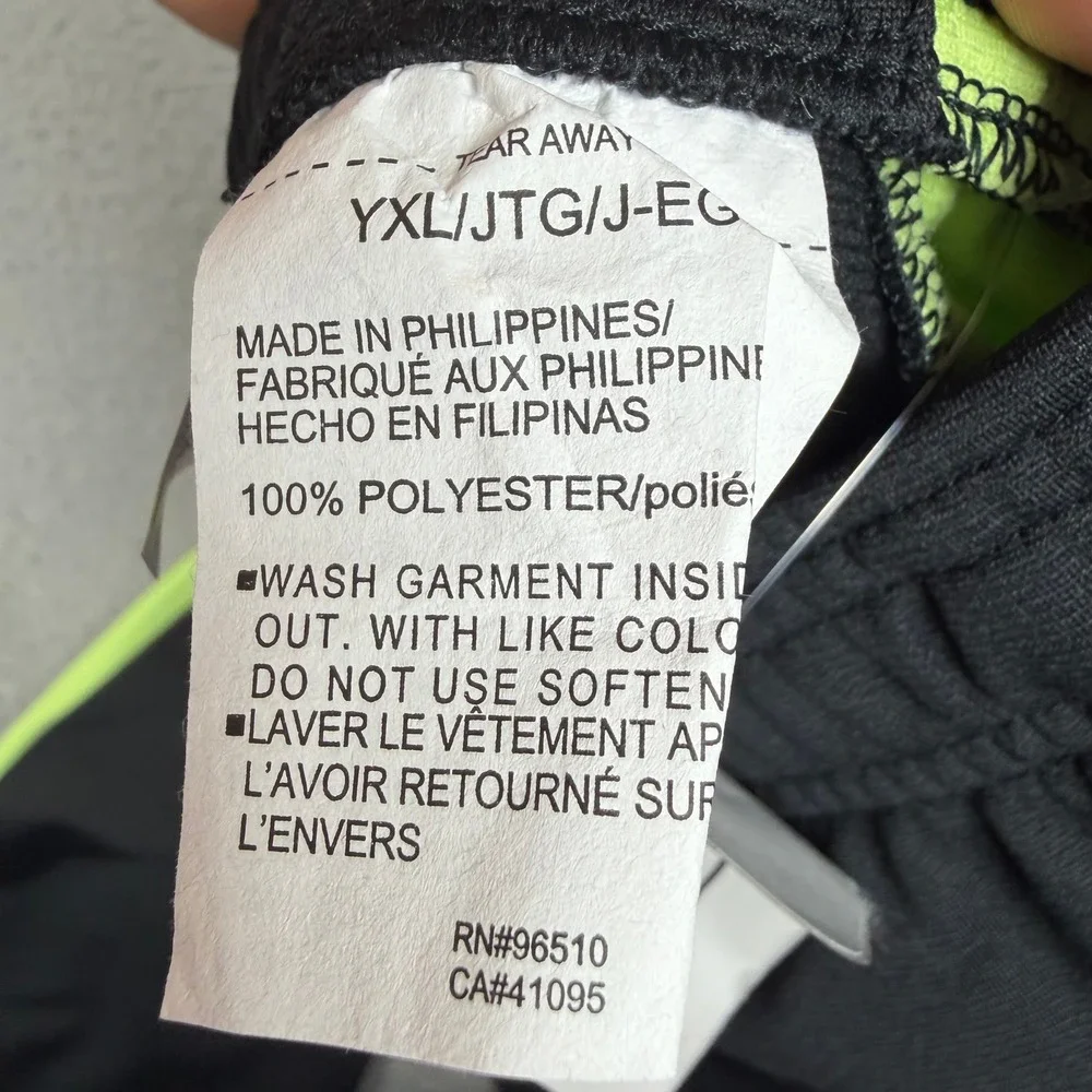 Under Armour Boys YXL Black‎ Neon Yellow Stripe Loose Fit Athletic Track Pants